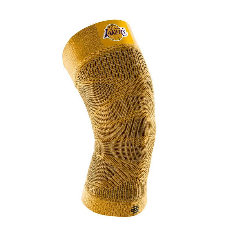 Bauerfeind Sports Compression Knee Support NBA Los Angeles Lakers Lightweight Design with Gripping Zones for Basketball Knee Pain Relief Performance Lakers XL